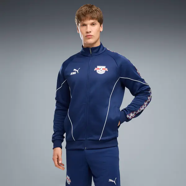 PUMA PUMA RB Leipzig KING Full-Zip Anthem Jacket Men, Clothing, Blue Jewel/White, S