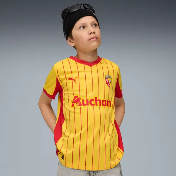 PUMA PUMA RC Lens 25/26 Home Jersey Youth, Clothing, Pelé Yellow/Red, 15-16Y