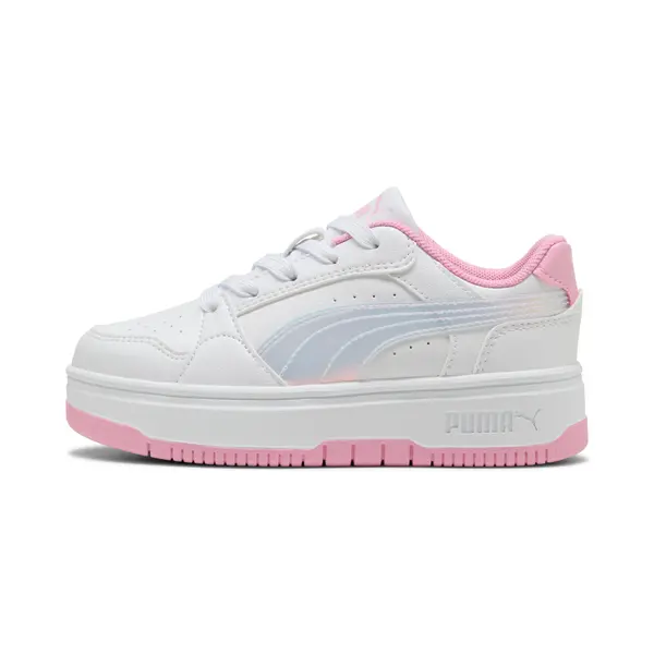 PUMA PUMA Rebound Femme Holo 2.0 Sneakers Kids, Shoes, White/Pink Shimmer, 27.5
