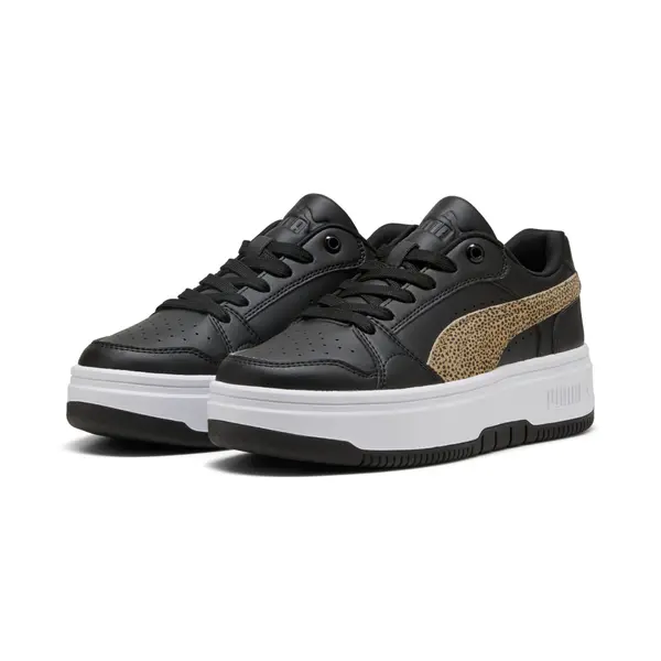 PUMA PUMA Rebound Femme Low Topcat Sneakers Women, Collections, Black/White/Toasted Almond, 35.5