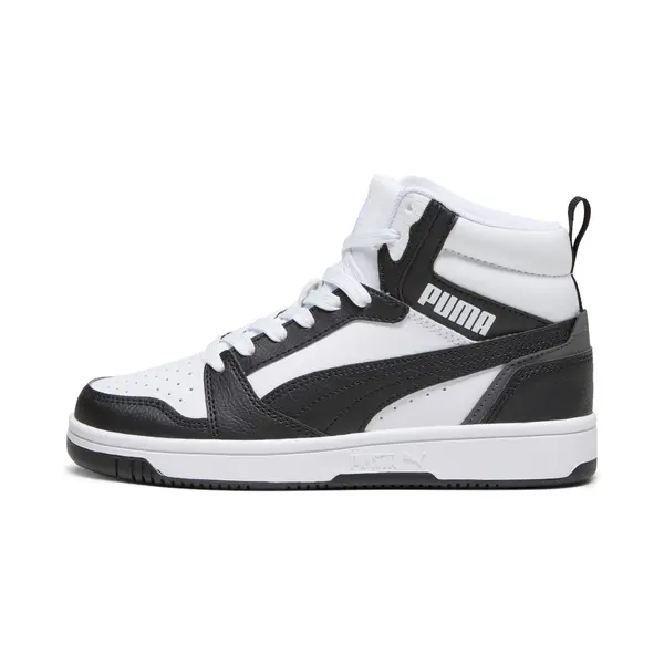 PUMA PUMA Rebound V6 Mid Sneakers Youth, Shoes, White/Black/Shadow Gray, 35.5