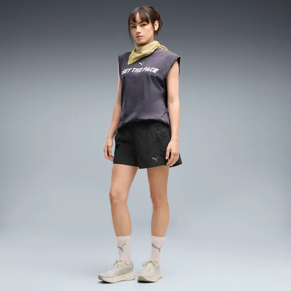 PUMA PUMA Run Culture Collective T7 Woven 4" Shorts Women, Clothing, Black, S