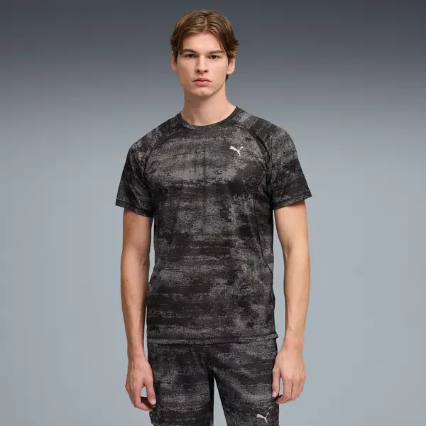 PUMA PUMA Run Velocity Printed Tee Men, Clothing, Black, S
