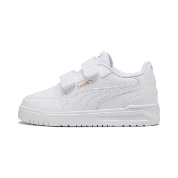 PUMA PUMA Shuffle Downtown Low Sneakers Kids, Shoes, White/Gold, 27.5