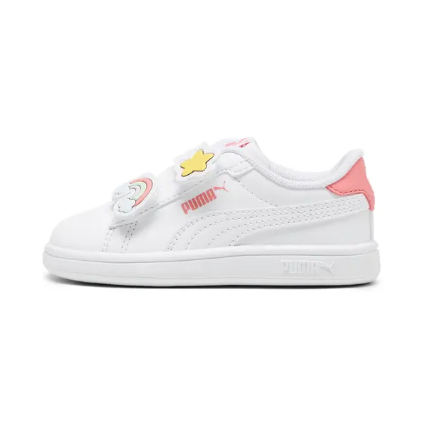 PUMA PUMA Smash 3.0 Badges Sneakers Toddlers, Shoes, White/Passionfruit, 19