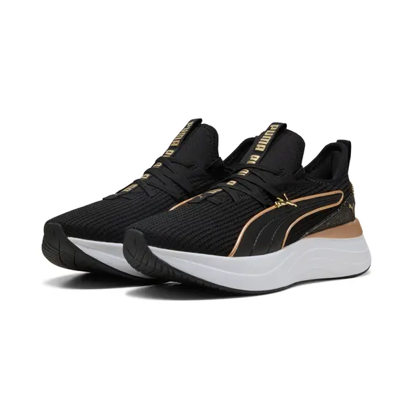 PUMA PUMA SOFTRIDE Sabrina Polished Chrome Sneakers Women, Sports, Black/White/Gold, 35.5