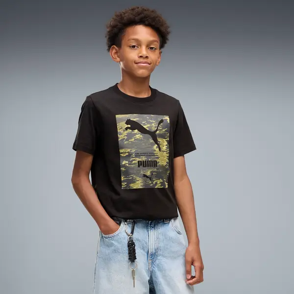 PUMA PUMA Sport Camo Graphic Tee Youth, Kids, Black, 15-16Y