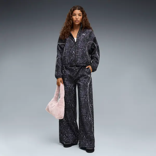 PUMA PUMA Sport Relaxed Animal Printed Wide Leg Pants Women, Women, Inky Depths, S