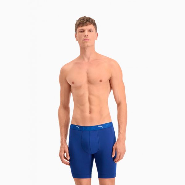 PUMA Puma Sport's Cotton Long Boxers 2 Pack, Blue, Clothing