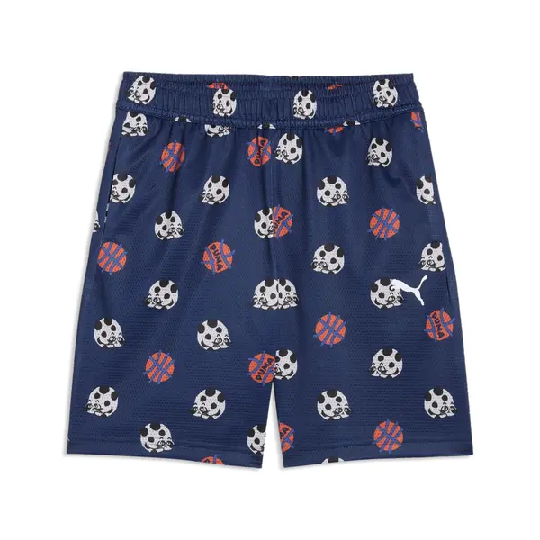 PUMA PUMA Sporty Cats Relaxed Printed Shorts Kids, Age, Blue Jewel, 4-5Y