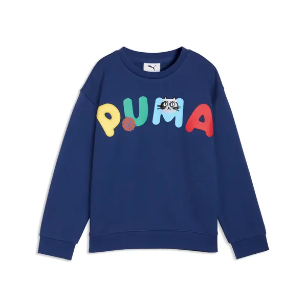 PUMA PUMA Sporty Cats Relaxed Sweatshirt Kids, Sweatshirts, Blue Jewel, 4-5Y