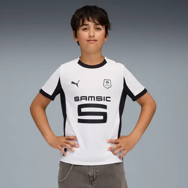 PUMA PUMA Stade Rennais FC 25/26 Away Jersey Youth, Clothing, White/Black, 15-16Y