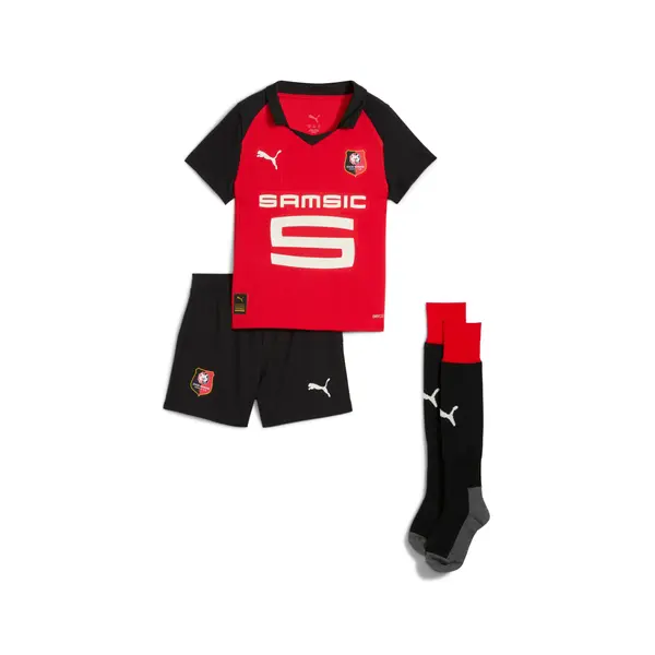 PUMA PUMA Stade Rennais FC 25/26 Home Minikit Kids, Clothing, Red/Black, 4-5Y