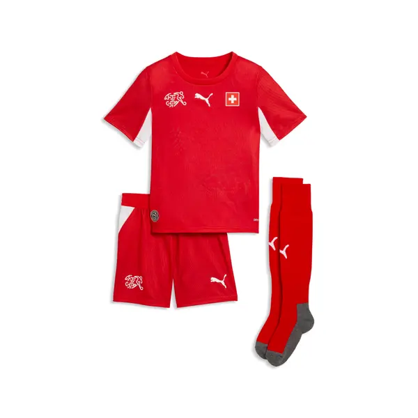 PUMA PUMA Switzerland 2026 Home Mini Kit Youth, Shop, Red/White, 4-5Y