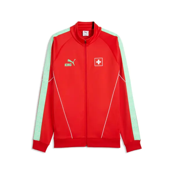PUMA PUMA Switzerland KING Anthem Jacket Men, Football, Red/Green Glimmer, S
