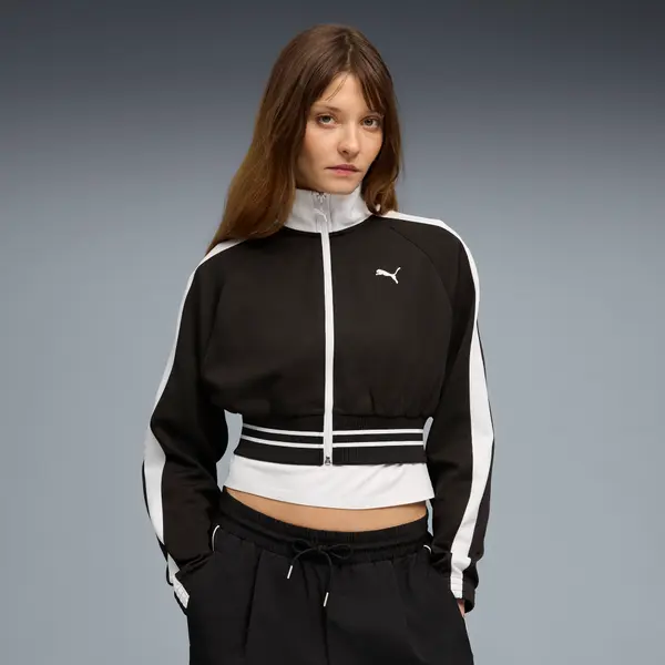 PUMA PUMA T7 Cropped Track Jacket Women, Clothing, Black, S