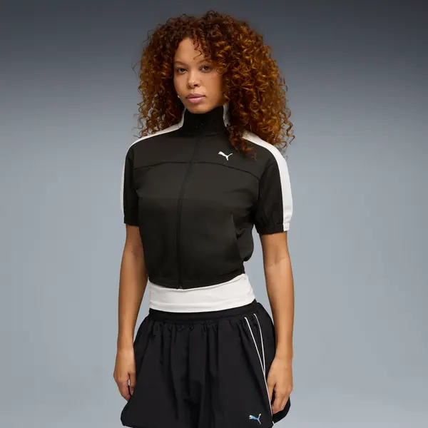 PUMA PUMA T7 Full Zip Track Jacket Women, Clothing, Black, S