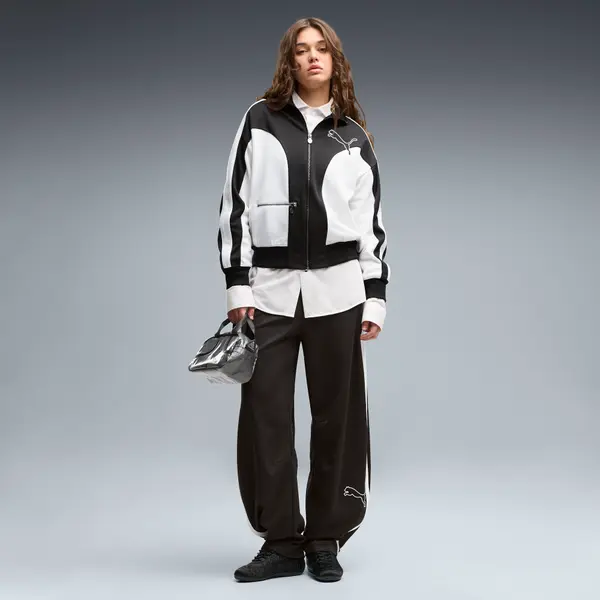 PUMA PUMA T7 Love Of The Cat Relaxed Barrel Track Pants Women, Clothing, Black, S