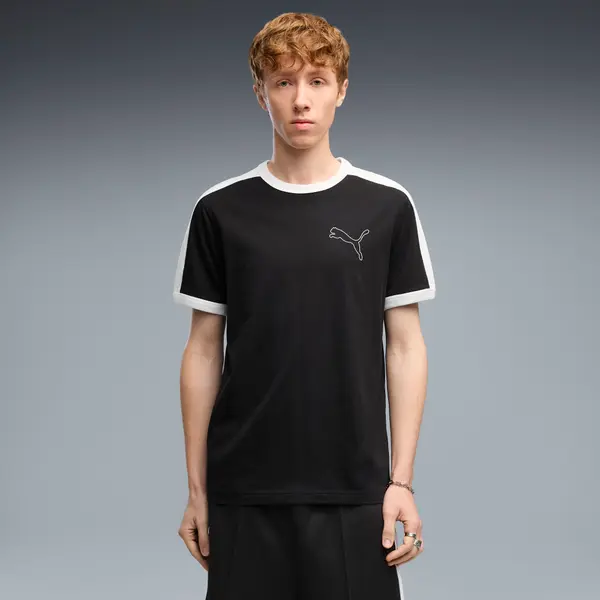 PUMA PUMA T7 Love Of The Cat Ringer Tee Men, Clothing, Black, S