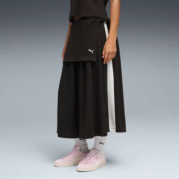 PUMA PUMA T7 Midi Pleated Skirt Women, Clothing, Black, S