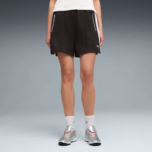 PUMA PUMA T7 Pintuck 4" Shorts Women, Clothing, Black, S