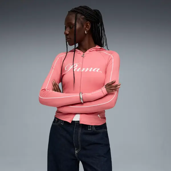 PUMA PUMA T7 Street Glam Hoodie Women, Clothing, Wild Pink, S