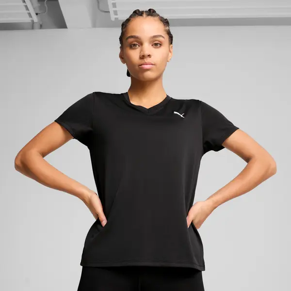 PUMA PUMA Train All Day Essentials V-Neck Tee Women, Clothing, Black, XXS