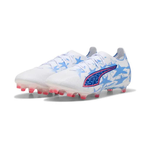 PUMA PUMA ULTRA 6 MATCH KIDSUPER x CHRISTIAN PULISIC FG/AG Football Boots Unisex, Sport, White/Pink Lilac/Dusky Blue, 44