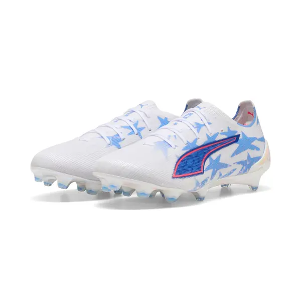 PUMA PUMA ULTRA 6 ULTIMATE KIDSUPER x CHRISTIAN PULISIC FG Football Boots Unisex, Men, White/Pink Lilac/Dusky Blue, 44