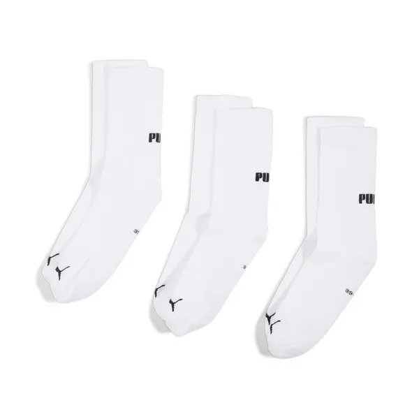PUMA PUMA Unisex Crew Socks 3 pack, Clothing, White, 35-38