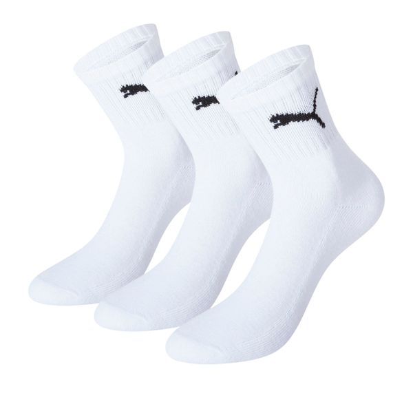PUMA Puma Unisex Short Crew Shirt Socks 3 Pack, White, Size 35-38, Clothing