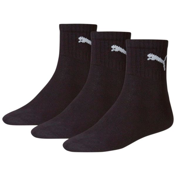 PUMA PUMA Unisex Short Crew Socks 3 Pack, Black