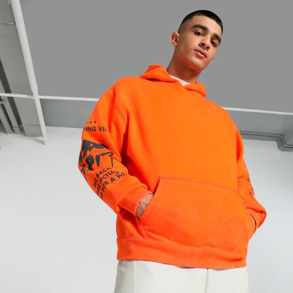 PUMA Puma UNTERGRUND Oversized Hoodie, Orange, Size XL, Clothing