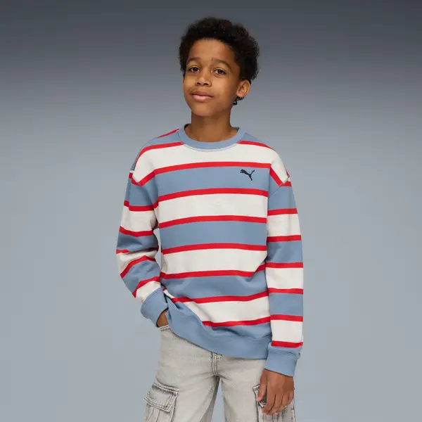 PUMA PUMA Wardrobe Essentials Go Together Relaxed Crew Sweatshirt Youth, Clothing, Cool Blue, 15-16Y