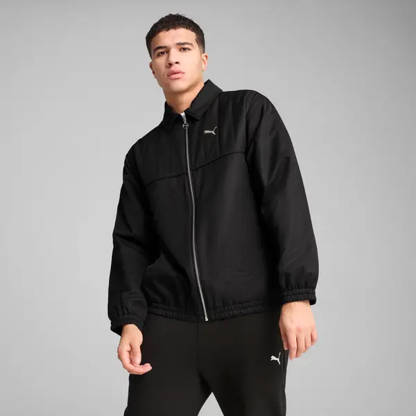 PUMA PUMA WARDROBE Essentials Relaxed Retro Football Jacket Unisex, Clothing, Black, L
