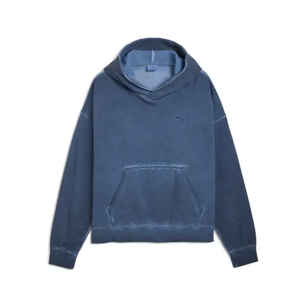 PUMA PUMA Washed Out Graphic Boxy Hoodie Unisex, Clothing, Dark Indigo, XXS