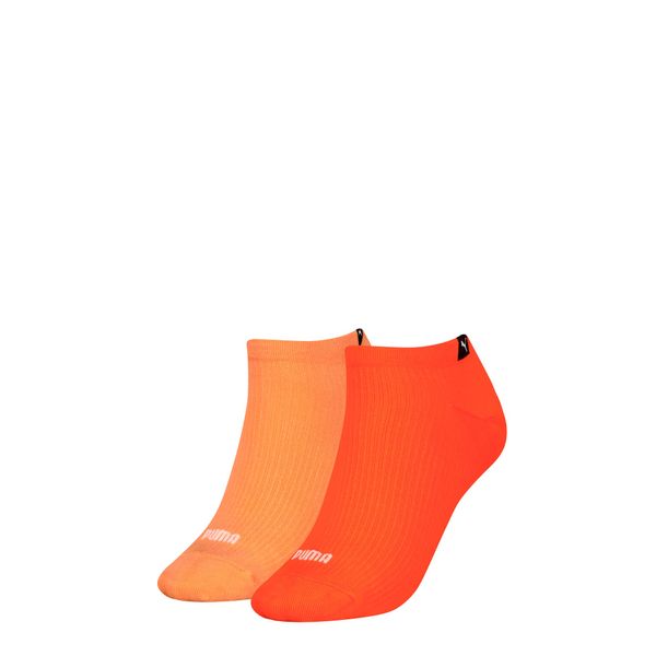 PUMA PUMA Women's Sneaker Socks 2 Pack, Flame Orange