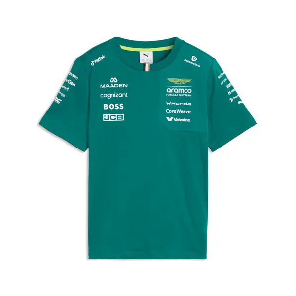 PUMA PUMA x ASTON MARTIN ARAMCO F1® TEAM Replica Tee Youth, Motorsport, Green Lux, 4-5Y