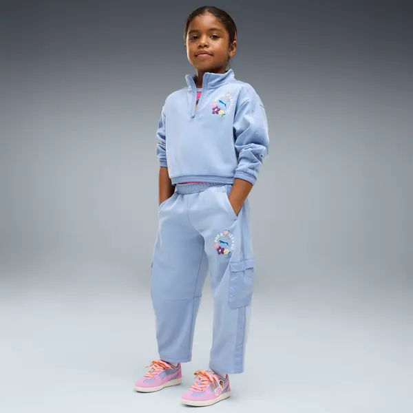 PUMA PUMA x DORA THE EXPLORER T7 Relaxed Barrel Pants Kids, Clothing, Chambray Blue, 4-5Y