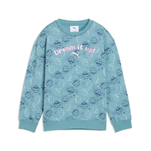 PUMA PUMA x GABBY'S DOLLHOUSE Relaxed Printed Sweatshirt Kids, Collections, Baltic Sea Blue, 4-5Y