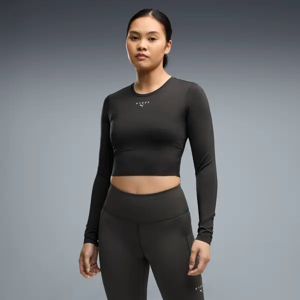 PUMA PUMA x HYROX PWRMODE Cropped Long Sleeve Tee Women, Clothing, Black, XXS