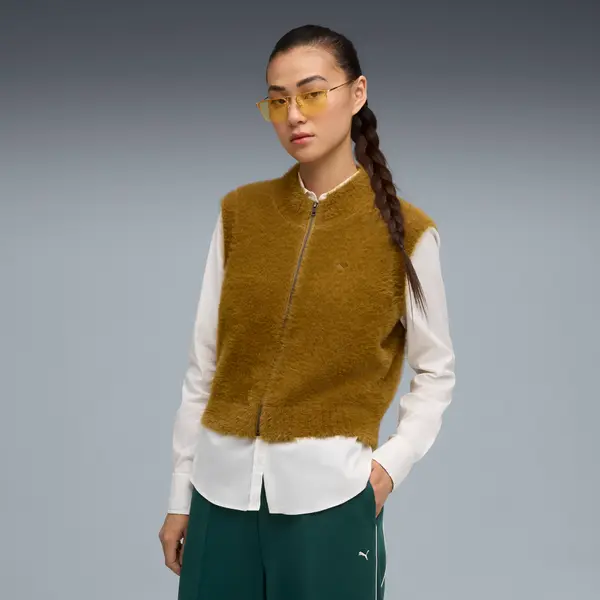 PUMA PUMA YONA Full-Zip Vest Women, Clothing, Honey Butter, XXS