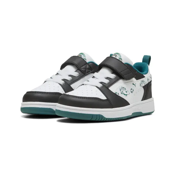 PUMA Super PUMA Rebound V6 Low Sneakers Kids, Shop, Black/White/Emerald Ice, 27.5