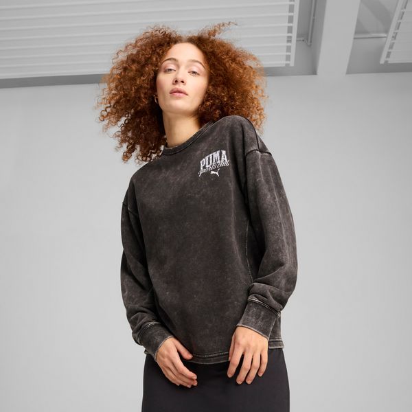 PUMA Women's Puma CLASS Comfort Washed Crew, Black, Size XL, Women