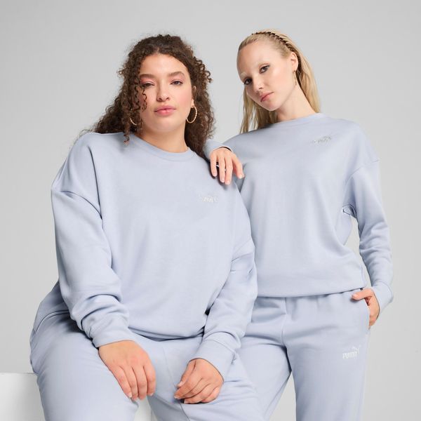 PUMA Women's Puma ESS Small No. 1 Logo Relaxed Crew Sweatshirt, Blue, Size L, Clothing