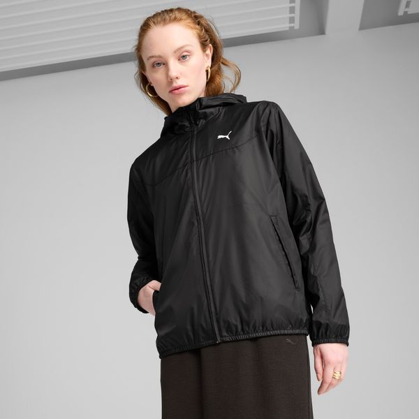 PUMA Women's Puma Essentials Regular Windbreaker Jacket, Black, Size L, Clothing