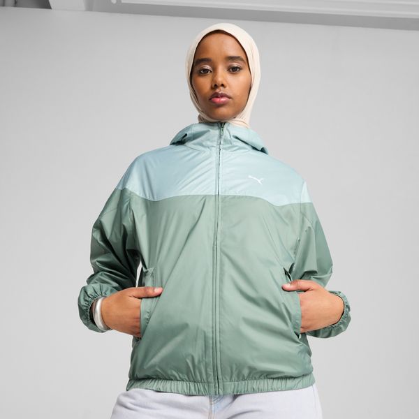 PUMA Women's Puma Essentials Relaxed Windbreaker Jacket, Green, Size S, Clothing