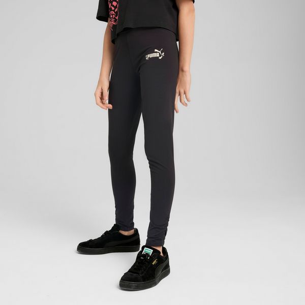 PUMA Women's Puma Flaming Love Leggings Youth, Black, Size 7-8Y, Clothing