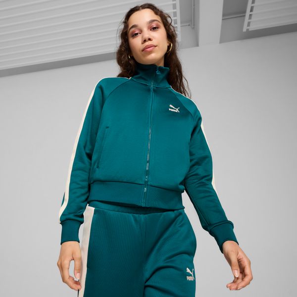PUMA Women's Puma ICONIC T7 Track Jacket, Green, Size XS, Clothing