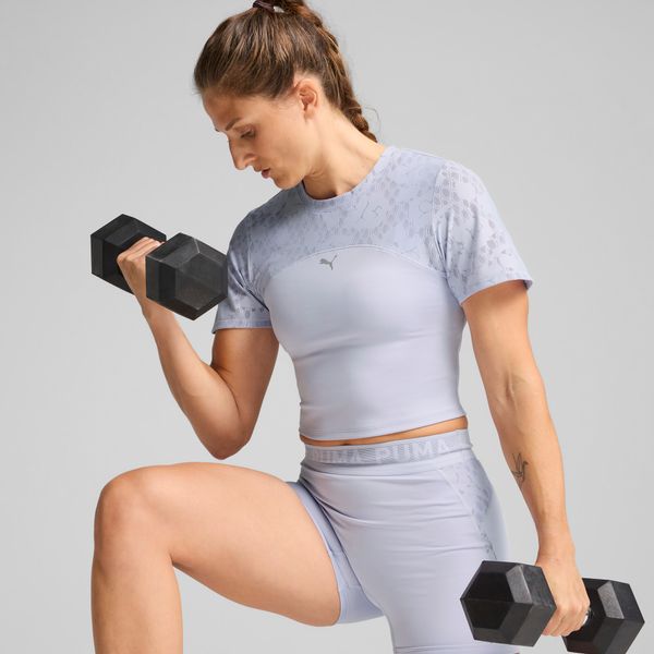 PUMA Women's Puma LACE Crop Top, Blue, Size XL, Clothing